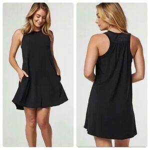 SheBird Tunic Tank Dress Built-in Bra Size 6 12/L Black Athletic Outdoor Tennis